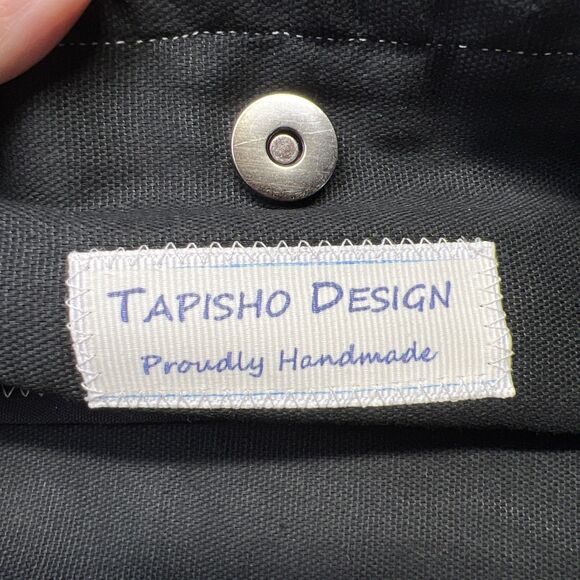 Geometric Large Tote Bag / Handmade Tapisho Design / Quality Canvas Double Strap - Picture 11 of 16